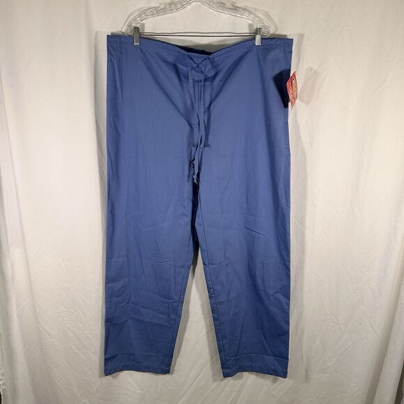 New Dickies Scrub Pants Men's Large Blue Pull On Drawstring Rear Pocket - Picture 1 of 10